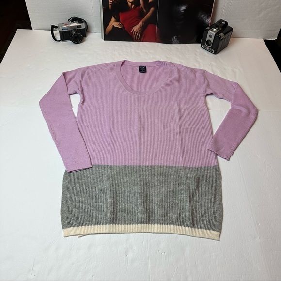 Gap color block long sleeve tunic top lightweight sweater - Picture 1 of 10